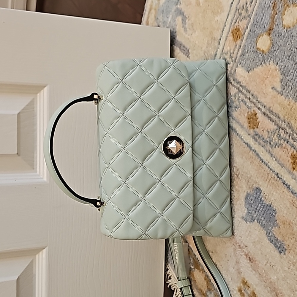 *NEW* Kate Spade Natalia Quilted Top Handle Satchel in Crystal Blue (Green)